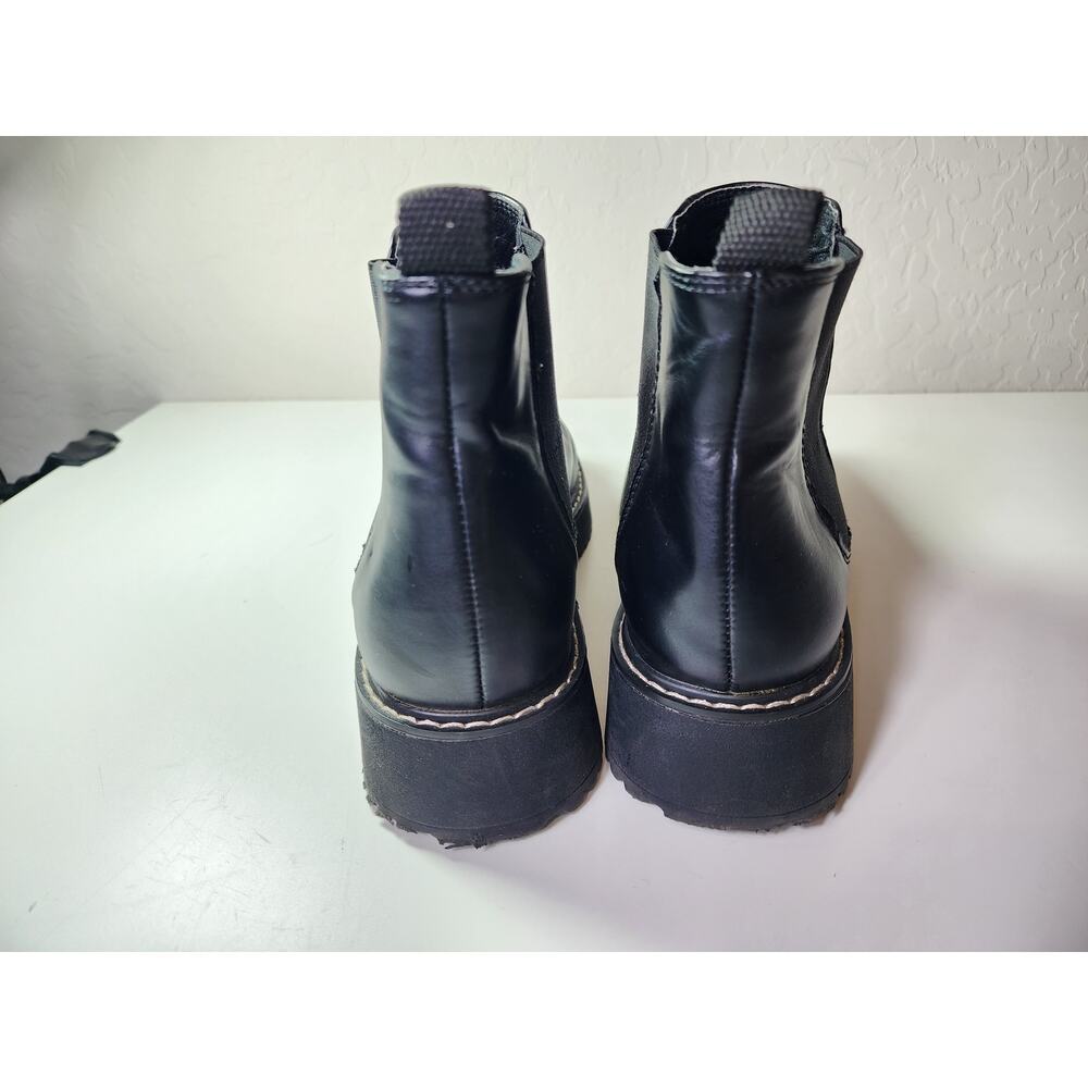 MADDEN GIRL Black Pull On Chunky Emo Goth Ankle Boots SZ 9M - Picture 4 of 9